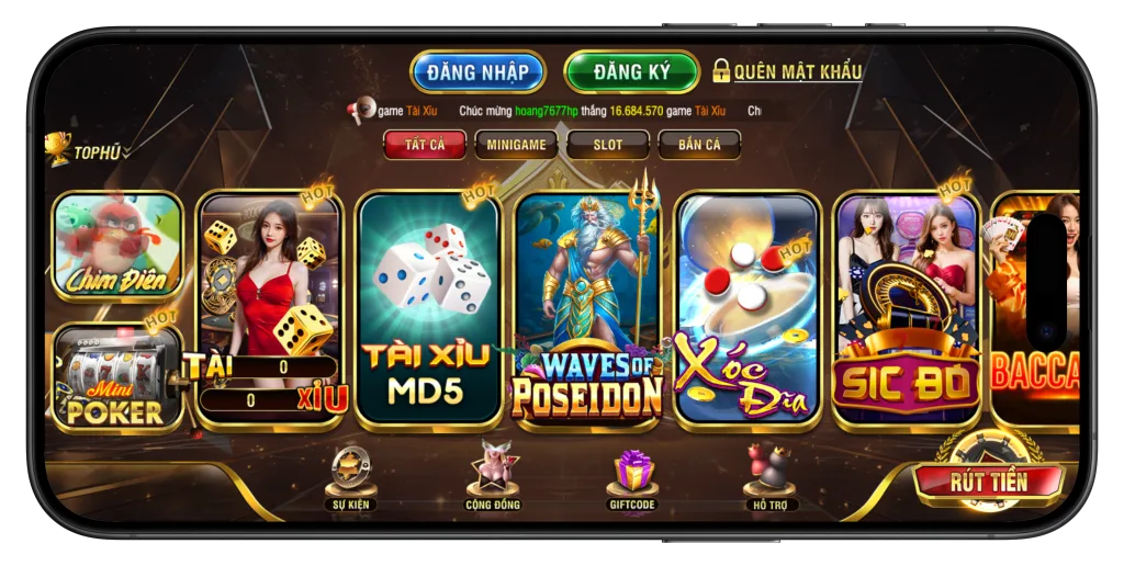 Giao diện Phone 24Kclub