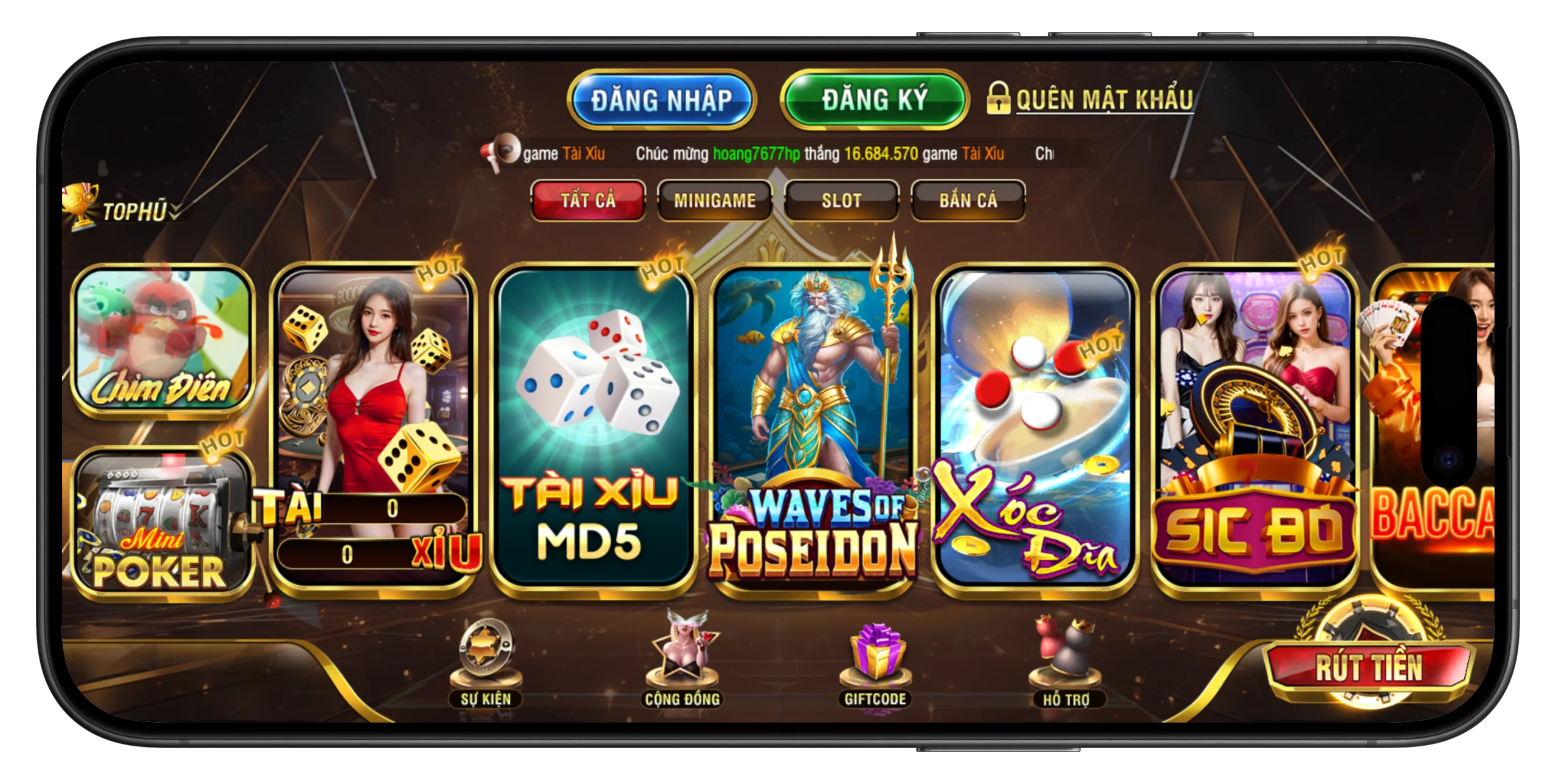 Giao diện Phone 24Kclub