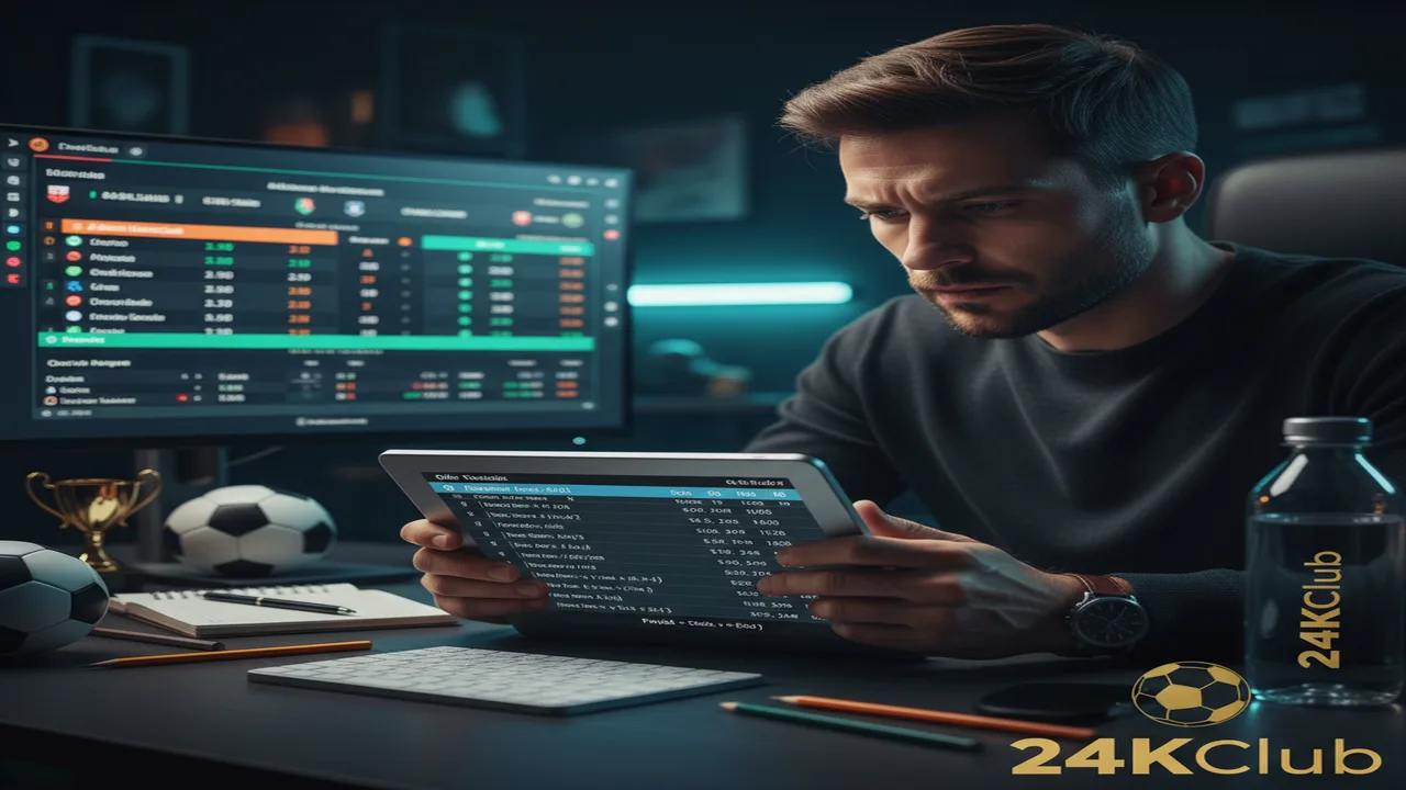 Hướng dẫn cách tính tiền trong cá độ bóng đá 24KClub