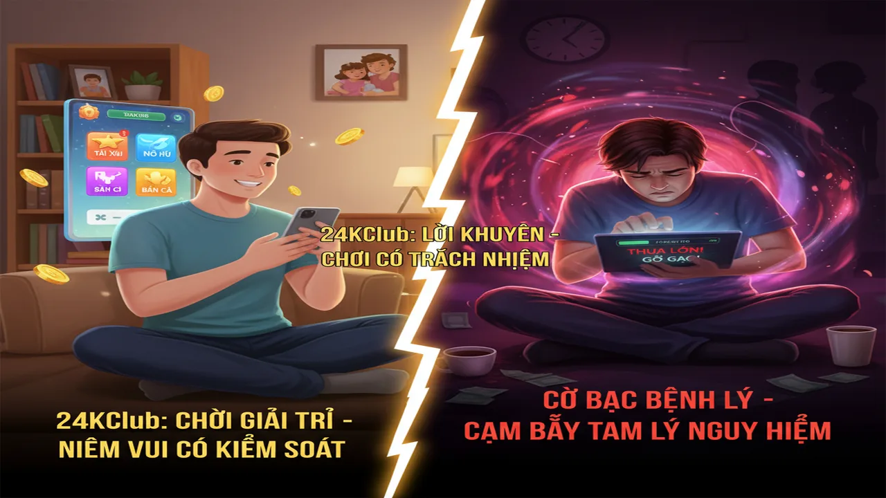 Phân biệt cờ bạc giải trí và cờ bạc bệnh lý 24KClub