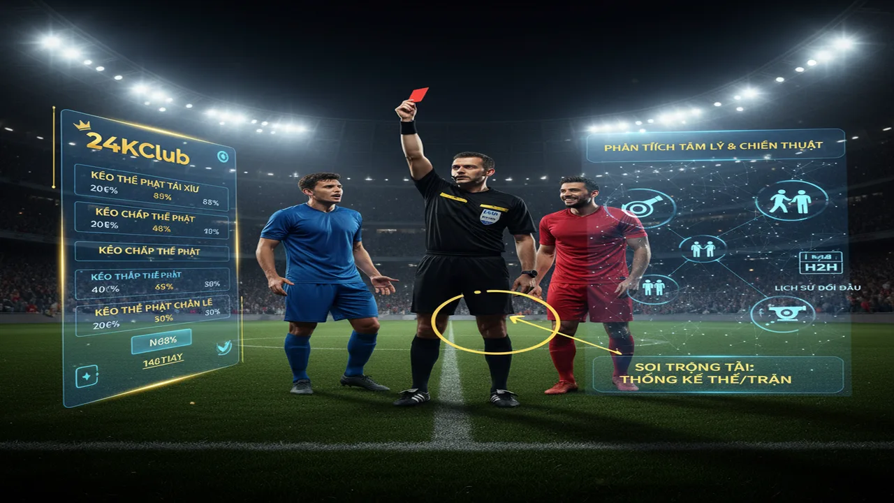 Kèo thẻ phạt là gì? Kinh nghiệm bắt kèo thẻ phạt ít người biết 24KClub