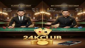 So sánh Baccarat không hoa hồng và truyền thống 24KClub