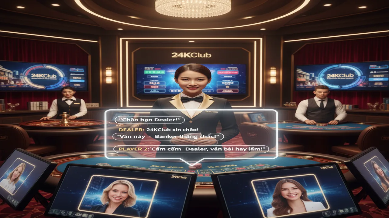 Hướng dẫn tương tác với Dealer tại sảnh Live 24KClub